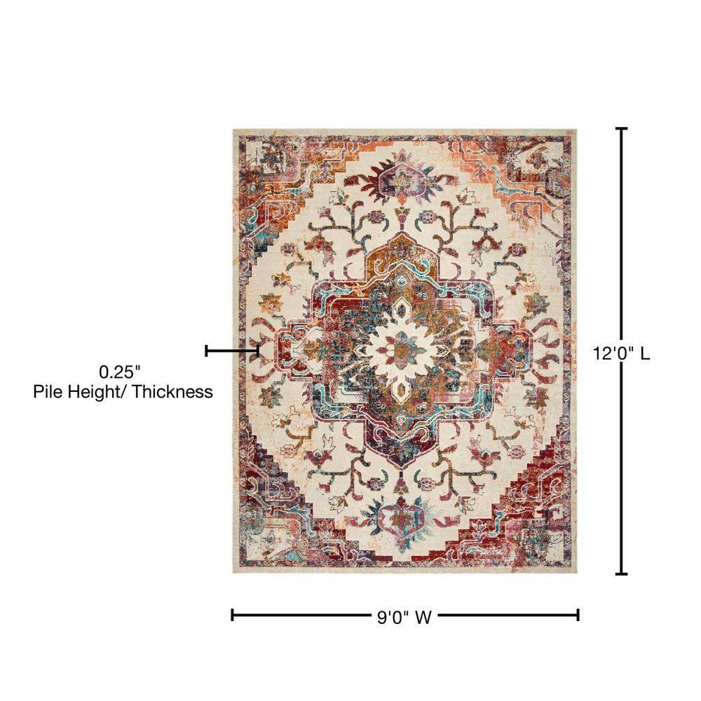 Crystal CRS501 Loomed Indoor Area Rug - Light Blue/Burgundy - 9'x12' - Safavieh