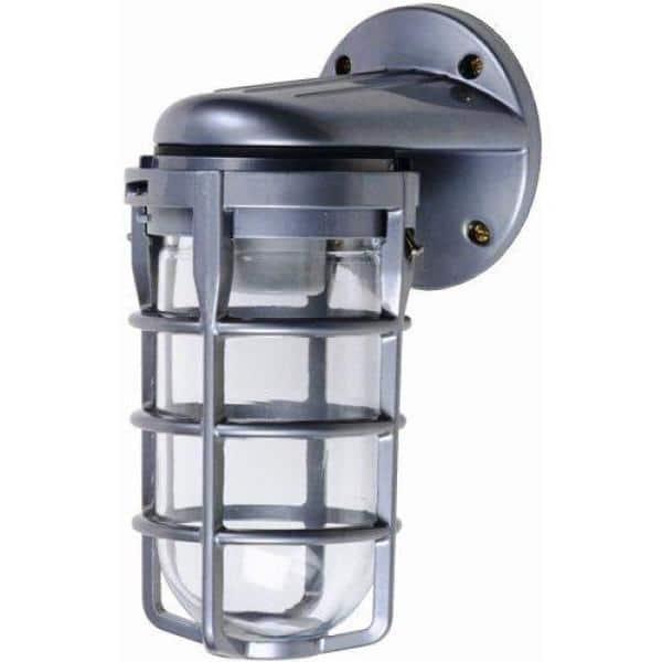 Woods L1707SV Traditional 150W Incandescent Weather Industrial Light, Wall Mount, Silver