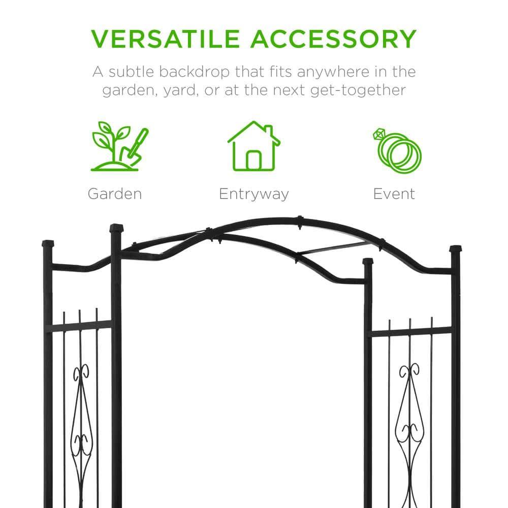 Best Choice Products 92 in. Steel Garden Arch Arbor Outdoor Trellis for Garden, Climbing Plants with Wire Lattice