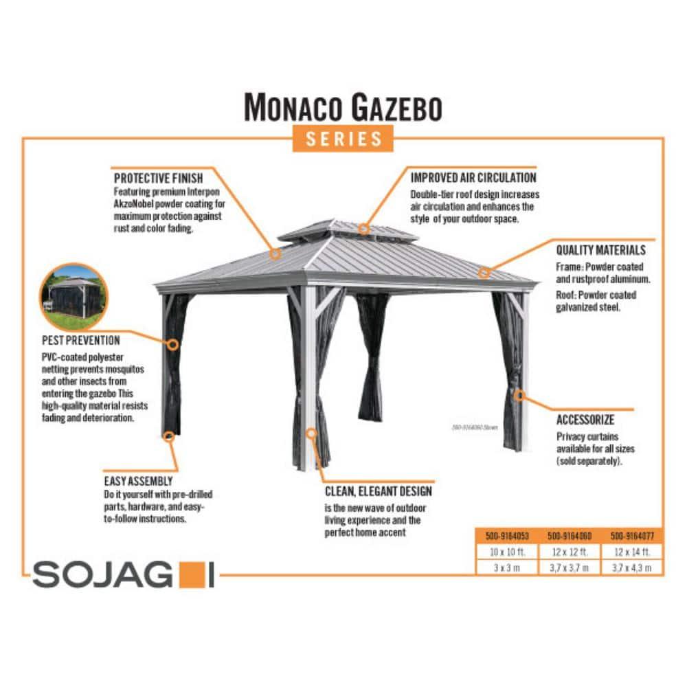 Sojag Sojag Monaco Champagne 10 ft. x 10 ft. Gazebo