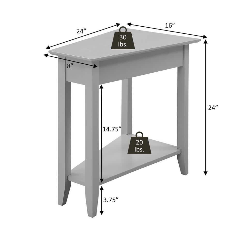 Convenience Concepts American Heritage Wedge End Table, Sea Foam Blue