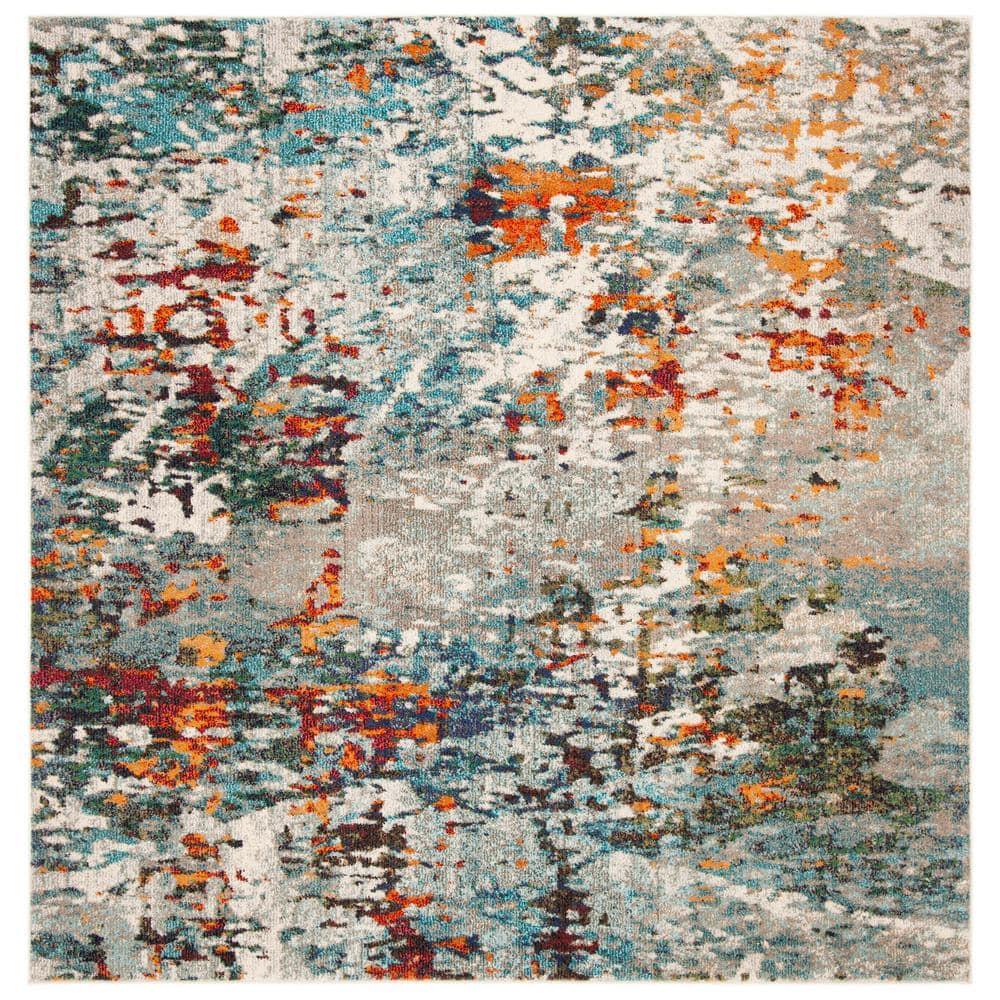 Madison MAD471 Power Loomed Indoor Area Rug - Grey/Blue - 6'7"x6'7" - Safavieh