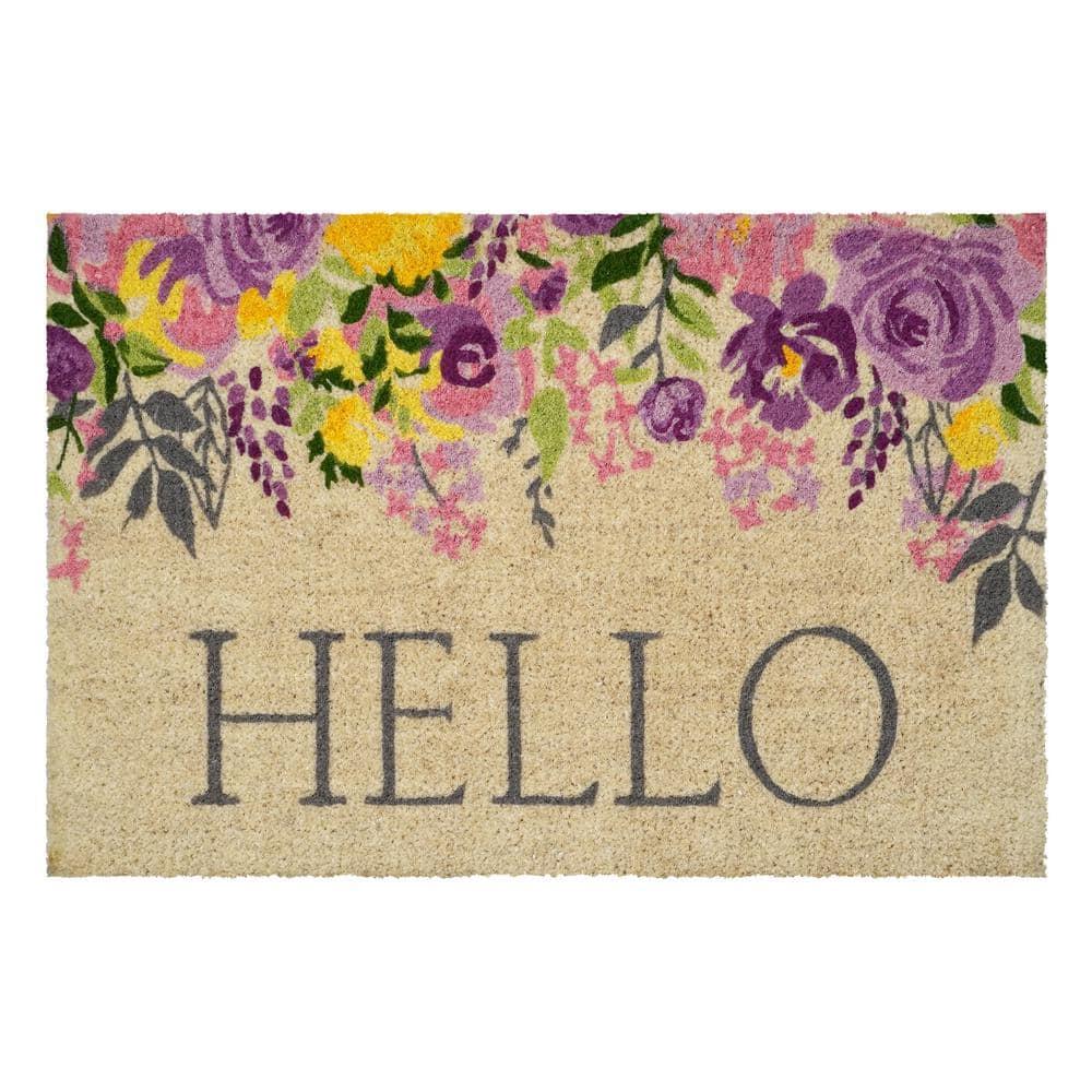 Calloway Mills 112902436 Blossoming Floral Hello Doormat 24" x 36"