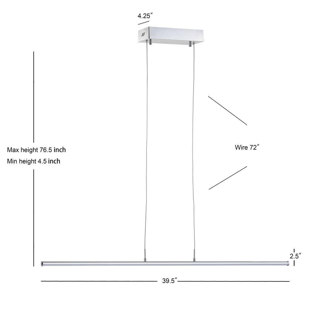 Conley 39.5" Dimmable Adjustable Integrated LED Metal Linear Pendant, Chrome