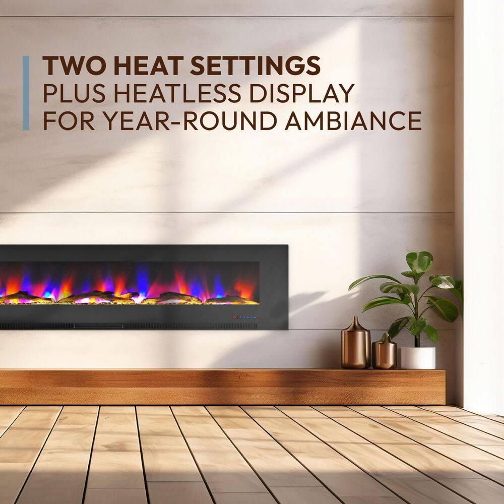 Cambridge Cambridge Wall Mount Electric Fireplace Heater with Remote Control for Indoor Use in Living Room, Bedroom, Home Office