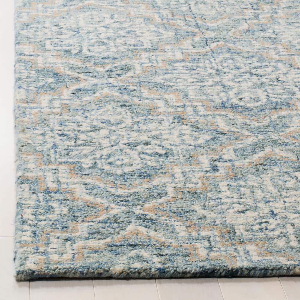 Abstract ABT201 Handmade Indoor Runner - Blue/Grey - 2'-3"x12' - Safavieh