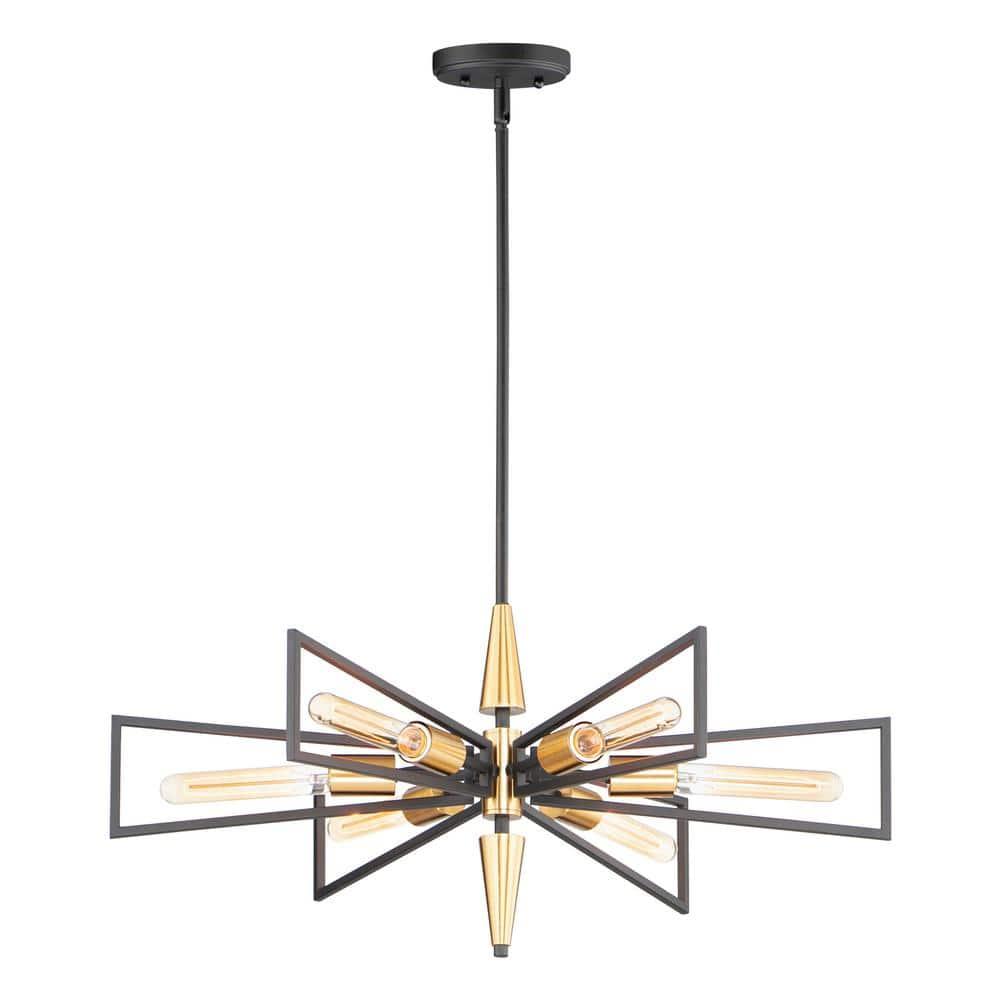 Maxim Lighting Wings 6 - Light Chandelier in  Black/Satin Brass
