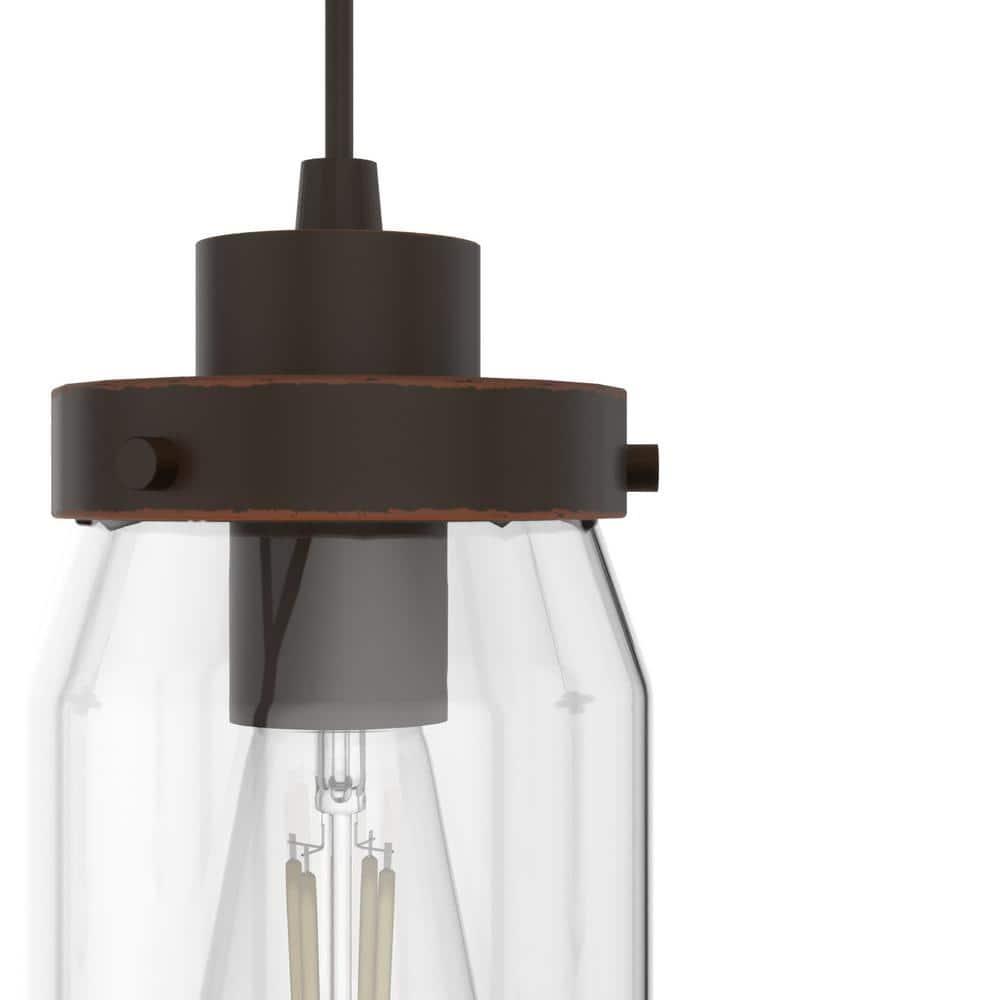 19157-Hunter Fans-Devon Park 3-Light Round Cluster Pendant in Farmhouse Style-14.5 Inches Wide by 9 Inches High-Onyx Bengal Finish