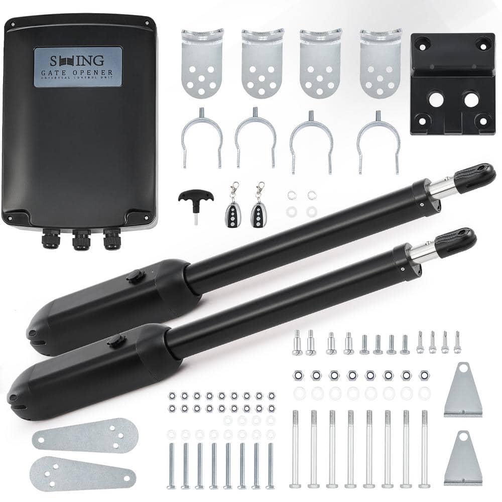 CO-Z Automatic Dual Swing Gate Opener Kit - Electric Opener for Double Gates, Up to 18ft & 660lb per Side, Remote Control & Complete System