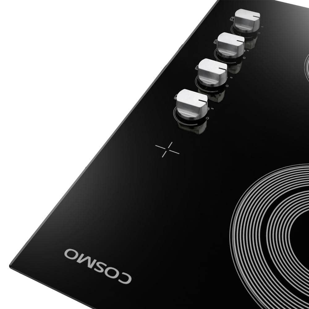 Cosmo 30 in. Electric Ceramic Glass Cooktop with 4 Burners, Dual Zone Elements, Hot Surface Indicator Light and Control Knobs