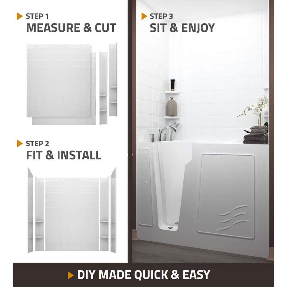 60'' x 30'' Walk-in Whirlpool Fiberglass Bathtub with Faucet