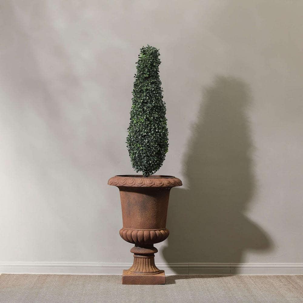 LuxenHome Rustic Brown MgO Indoor/Outdoor Urn Planter, 21.3" H