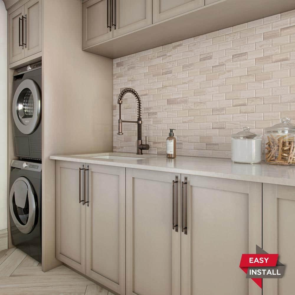 Daltile Simply Stick Mosaix 4'' W x 2'' L Natural Stone Peel and Stick Mosaic Tile