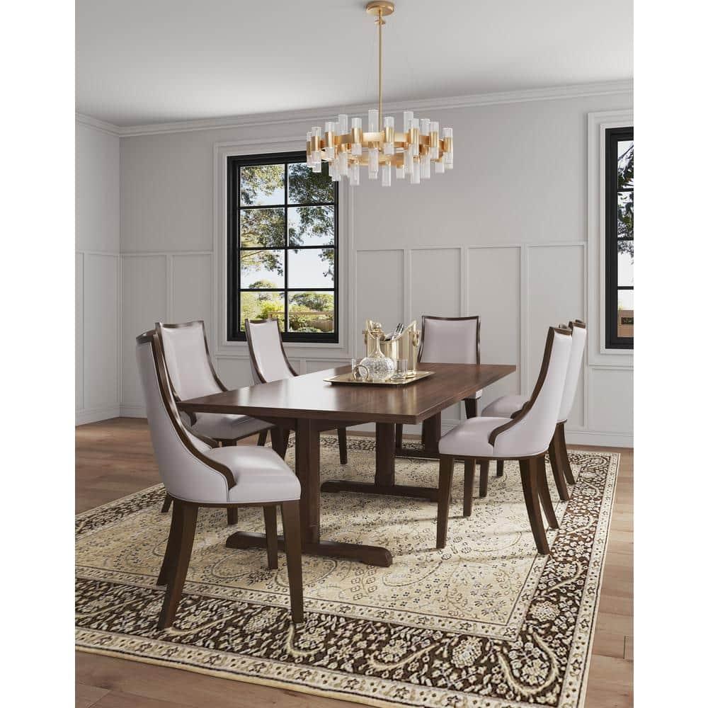 Manhattan Comfort Grand 18.5" Faux Leather Dining Chair in Gray (Set of 4)