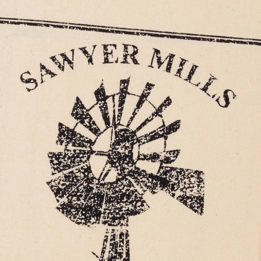 Sawyer Mill Charcoal Windmill Muslin Unbleached Natural Tea Towel 19x28 VHC Brands