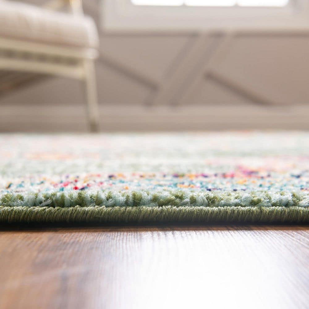 Unique Loom Penrose Collection Area Rug - Alexis (8' x 10' Rectangle Green/Black)
