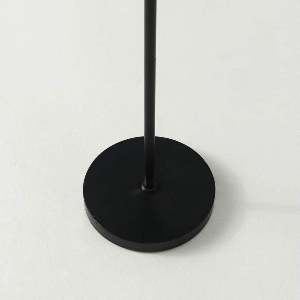 Brightech Swoop 69 in. Mid Century Modern Adjustable Curved Black Standing Lamp with Metal Bowl Shade and Gold Finish - LED Bulb Included