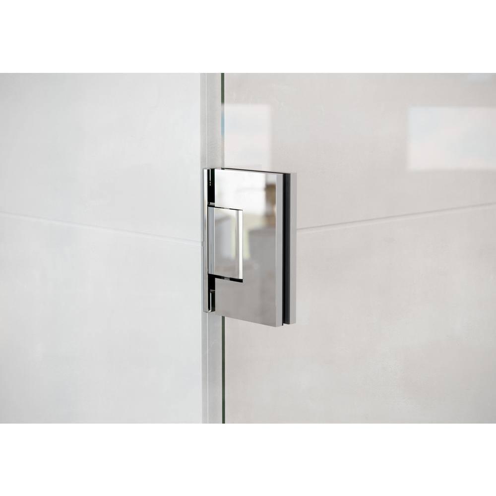 Illume 37.75 in. x 78 in. Fully Frameless Wall Hinge Shower Door