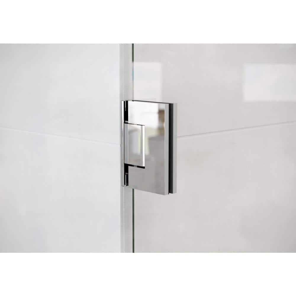 Illume 71 in. x 78 in. Fully Frameless Wall Hinge Shower Door