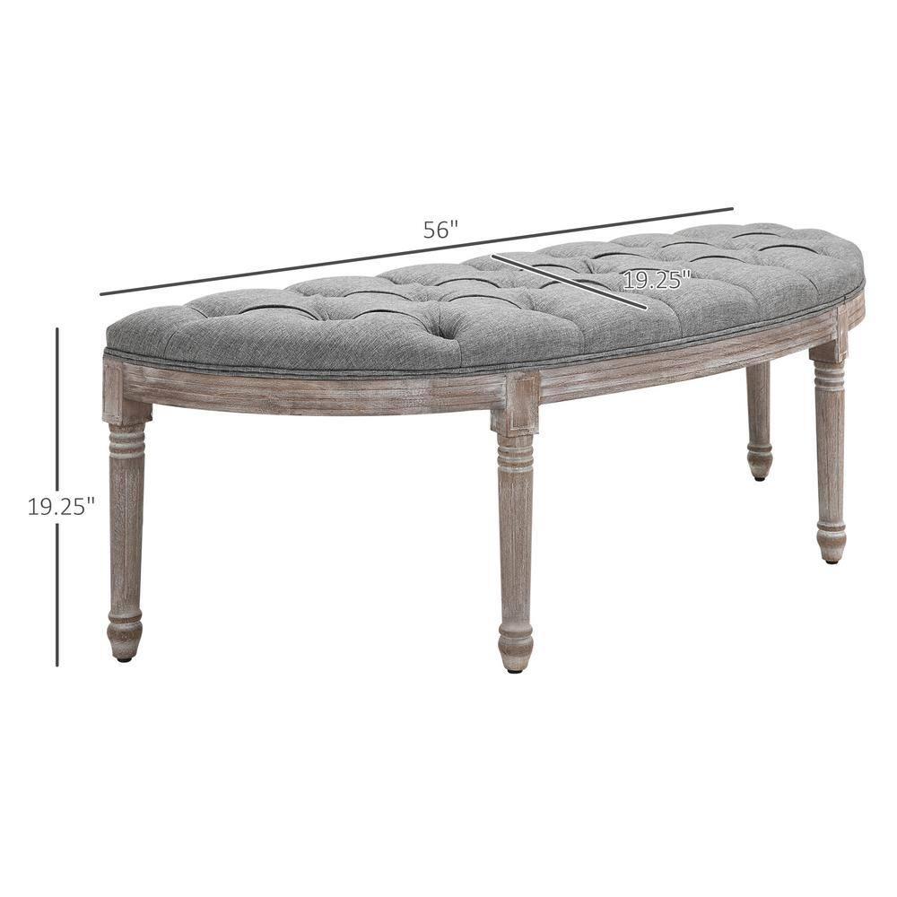 HomCom Upholstered & Tufted Bench, Grey