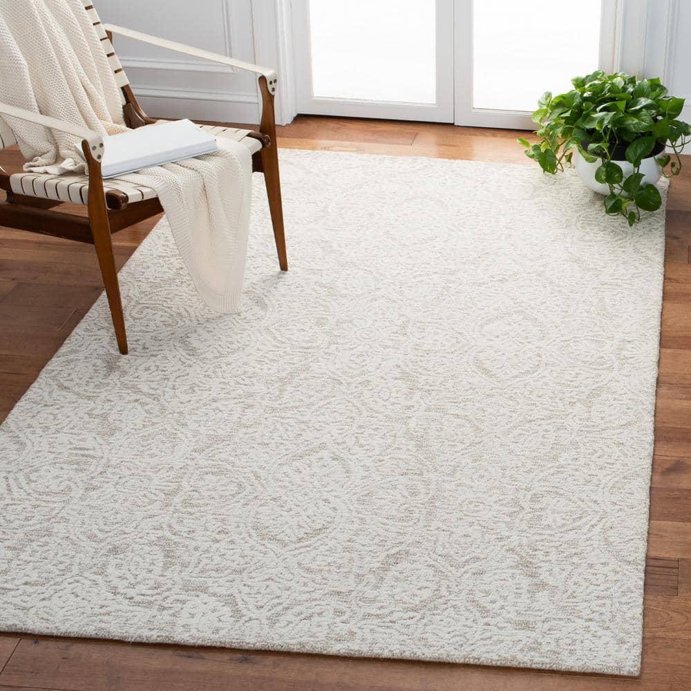 Metro MET998 Hand Tufted Indoor Area Rug - Natural/Ivory - 4'x6' - Safavieh