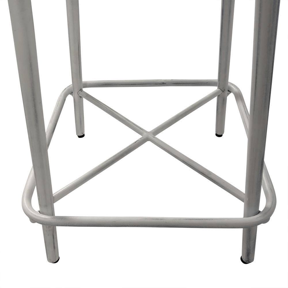 Carolina Living Set of 2 24" Inez Counter Height Barstools Whitewash: Industrial Design, Iron Frame