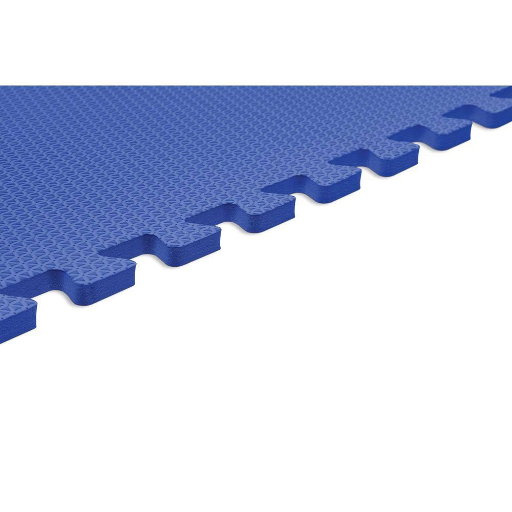 Blue 24 in. x 24 in. EVA Foam Non-Toxic Solid Color Interlocking Tiles (72 sq. ft. - 18 tiles)
