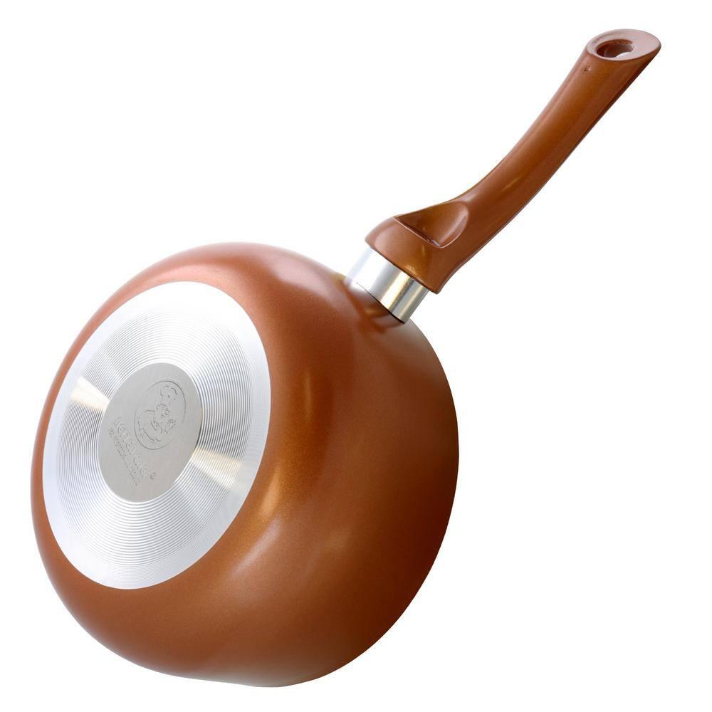 2 qt. Aluminum Ceramic Nonstick Sauce Pan in Copper with Glass Lid