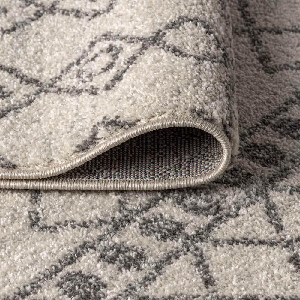 8'x10' Izil Moroccan Beni Souk Area Rug, Cream/Gray - JONATHAN Y