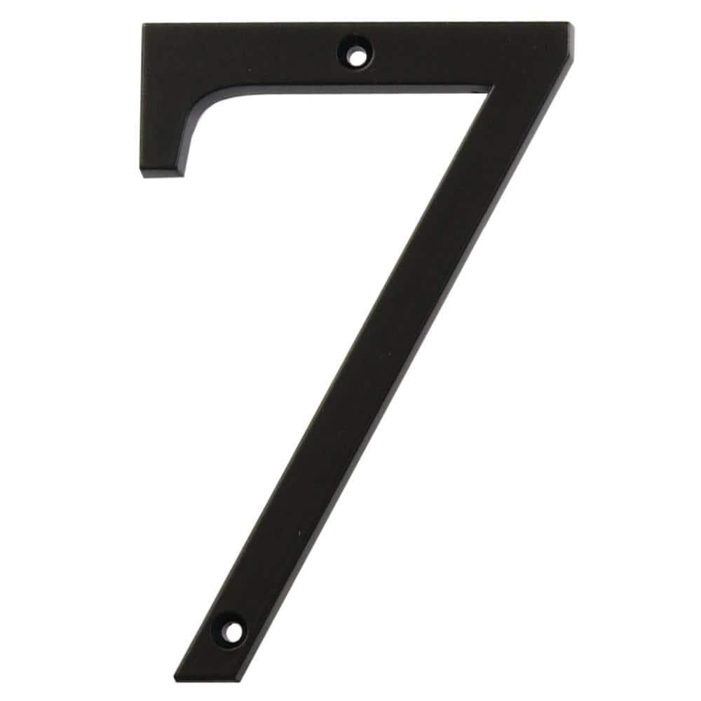 HASWARE House Number Sign 4 inch Modern Door Numbers Signage Plaque Street Home Address Numerals Zinc Alloy (7, Black)