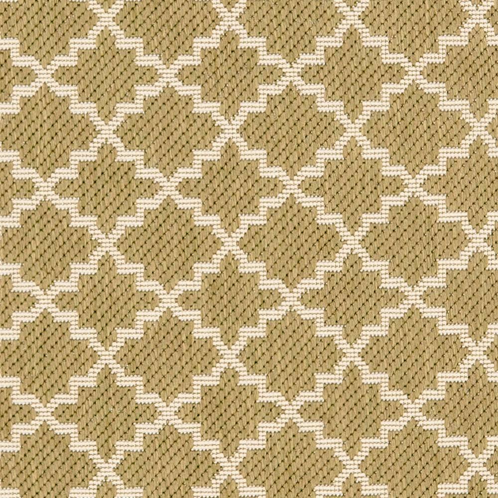 SAFAVIEH Courtyard Hilbert Trellis Indoor/Outdoor Runner Rug, 2'3" x 6'7", Green/Beige