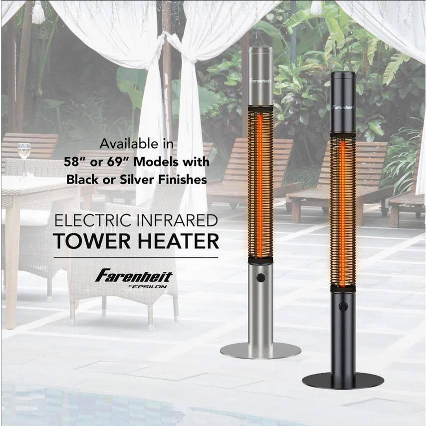 59" 1500 Watt Electric Standing Patio Heater