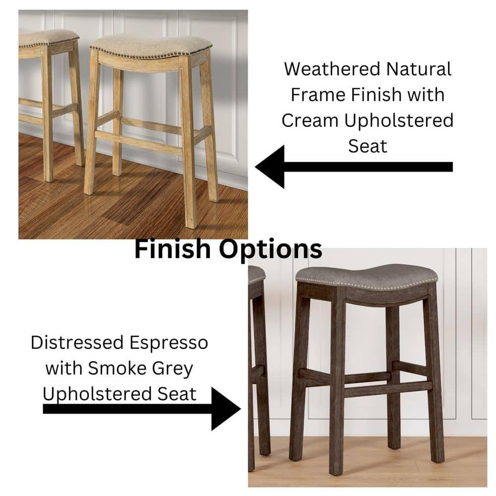 New Ridge Home Goods 26" Saddle Wood Counter Height Stool Distressed Espresso