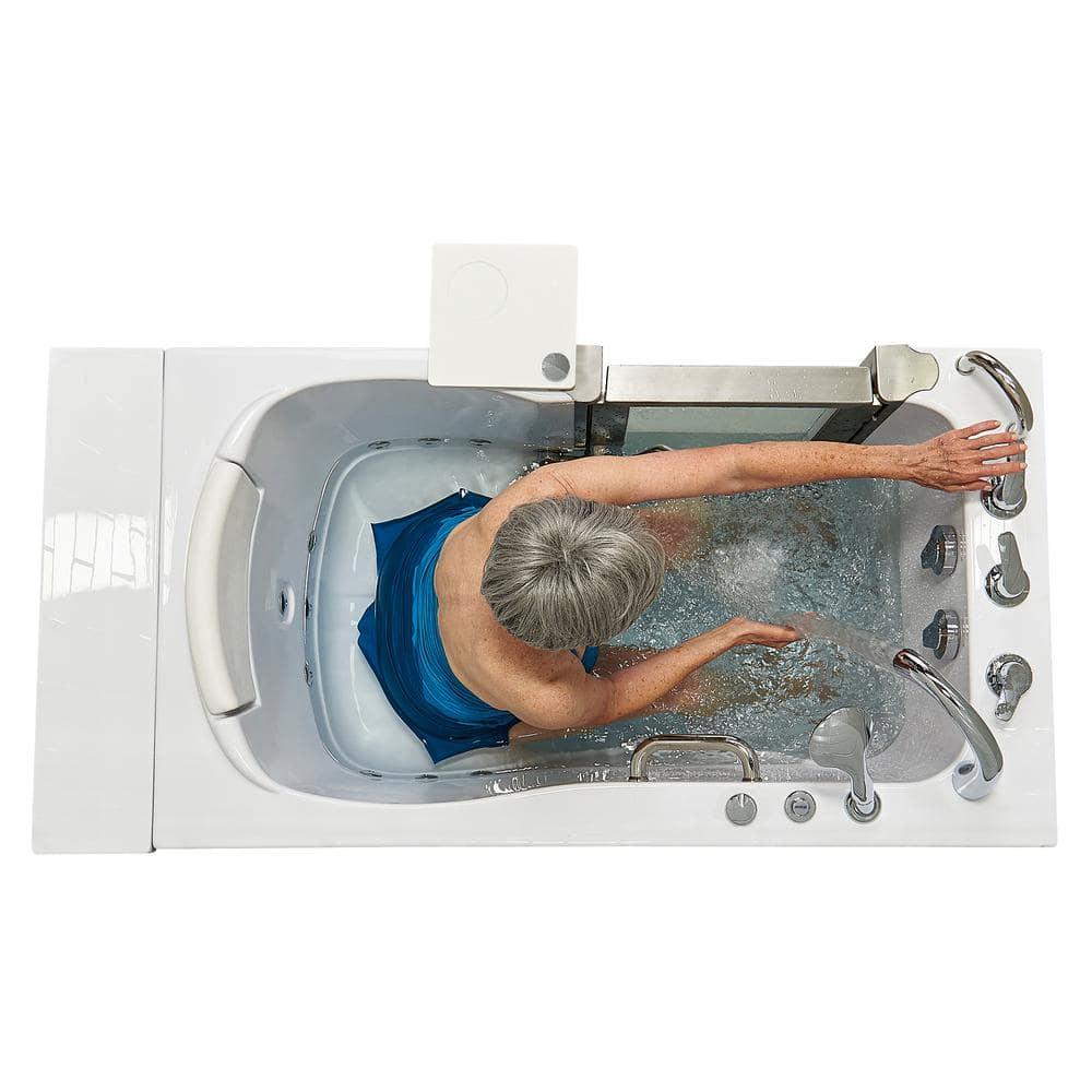 Royal 52" White Acrylic Walk-In Whirlpool Bathtub with Heated Seat