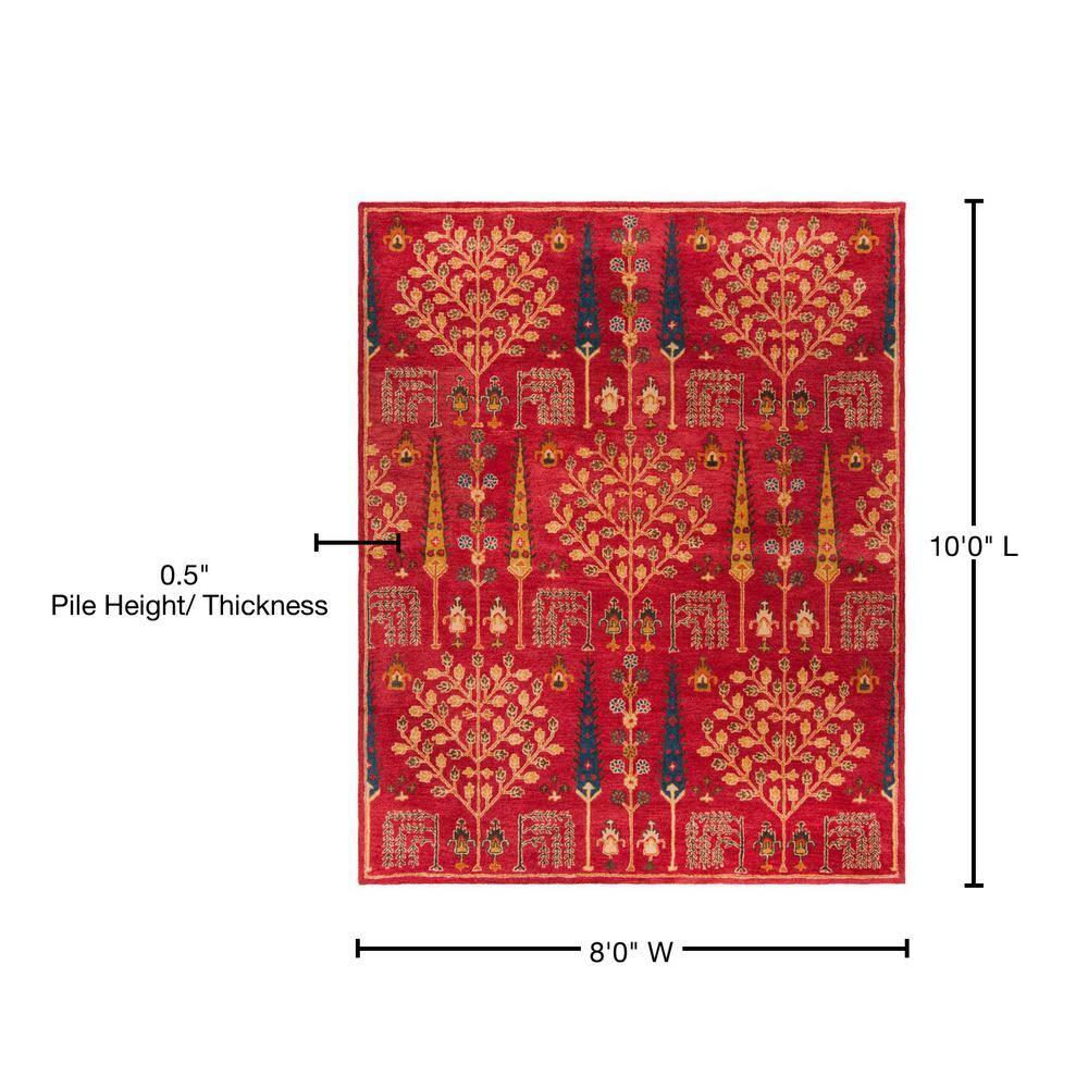 Heritage HG418 Hand Tufted Area Rug - Red/Multi - 8'x10' - Safavieh.