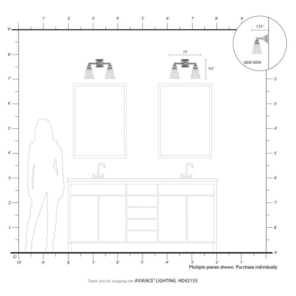 Livex Lighting Mission 2 - Light Vanity in  Polished Brass
