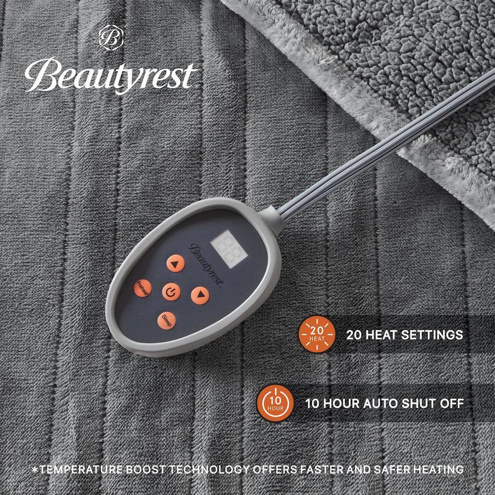 Beautyrest Beautyrest Heated Oversized Microlight to Berber Blanket