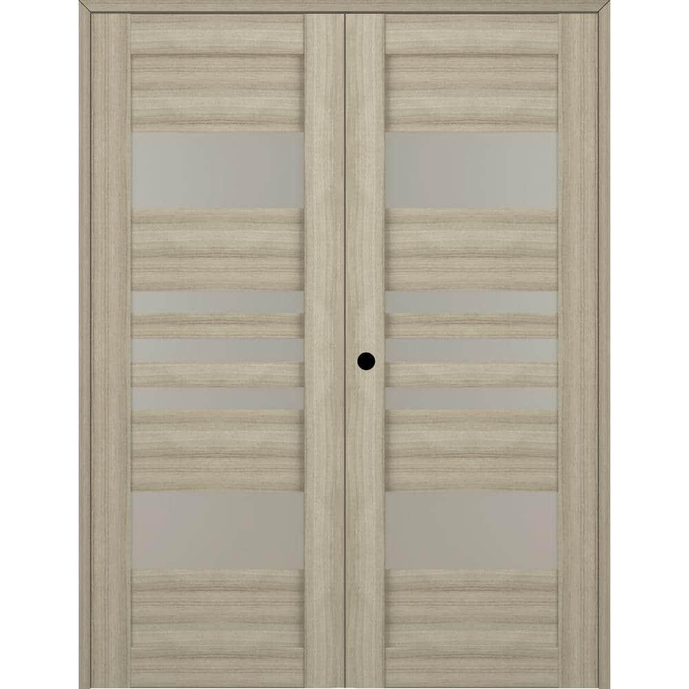 Belldinni Leti Solid Manufactured Wood and Glass Paneled Prefinished Double French Door