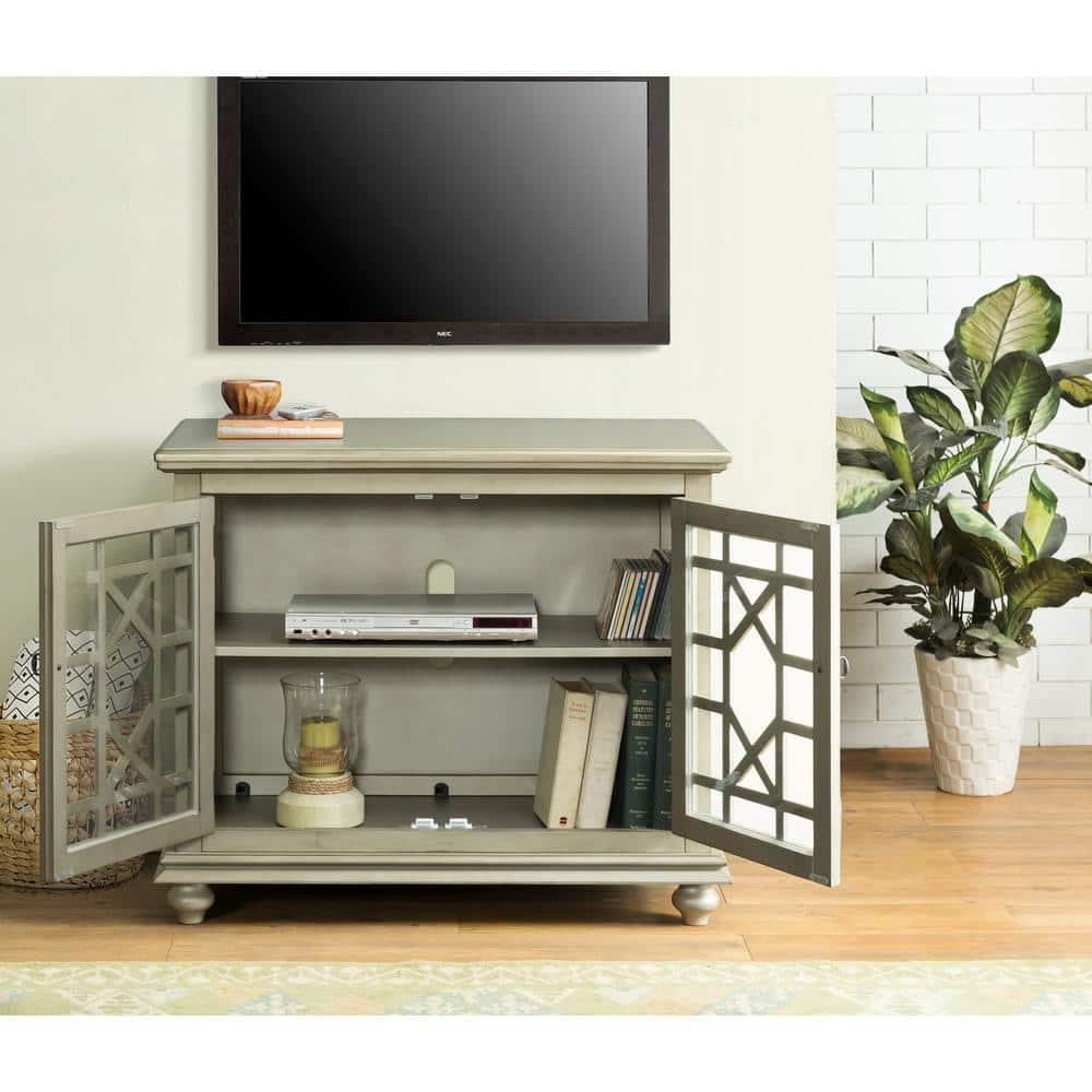 Martin Svensson Home Elegant Small Spaces TV Stand, Antique Silver