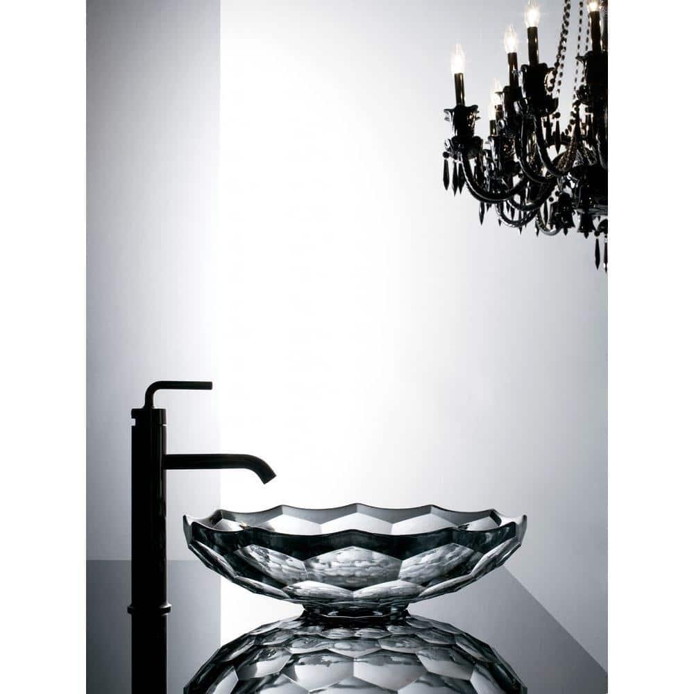 Kohler Briolette, Artist Editions Oval Faceted Glass Bathroom Vessel Sink