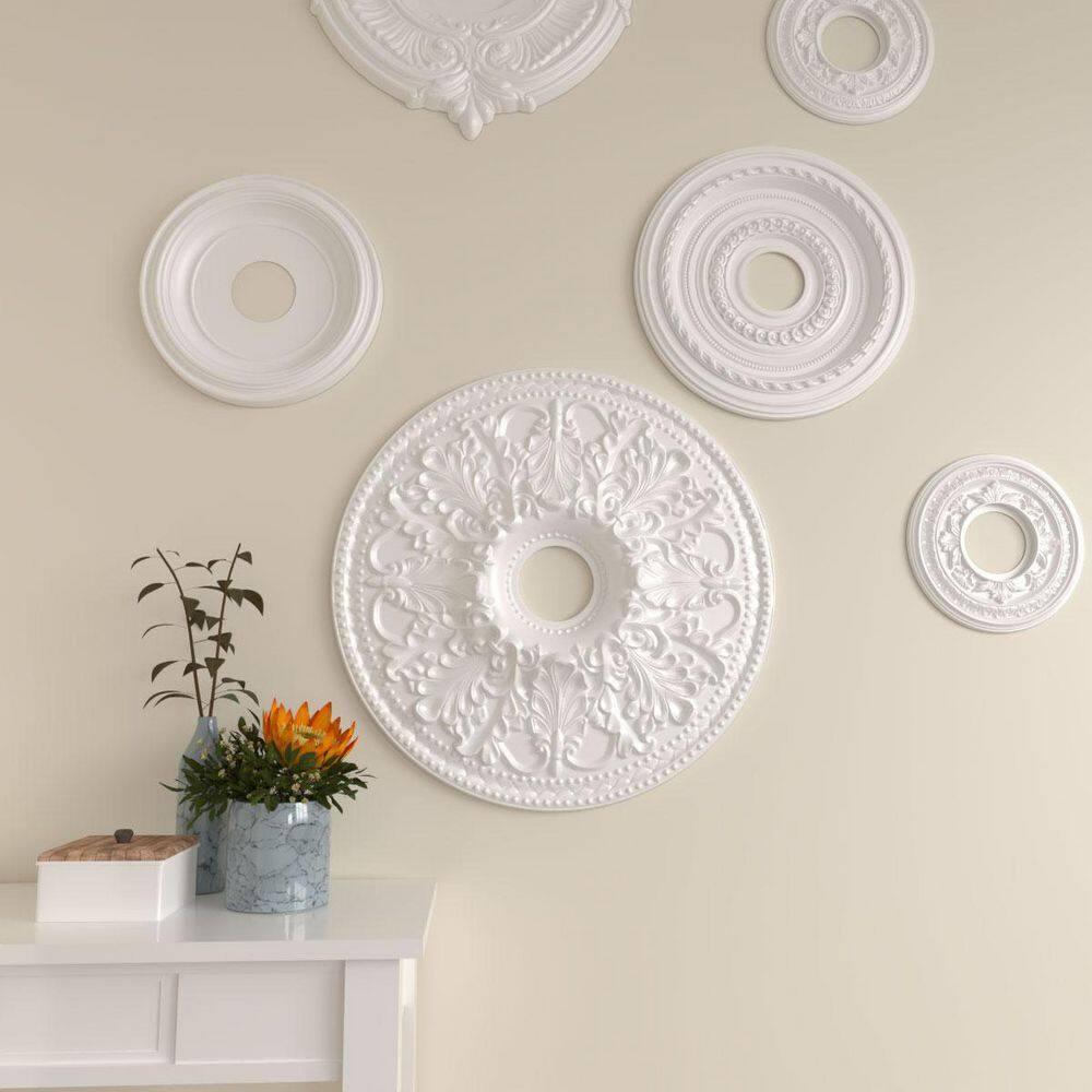 Ekena Millwork 23 7/8"OD x 4"ID x 2 1/8"P Ashley Ceiling Medallion (Fits Canopies up to 4 3/4")