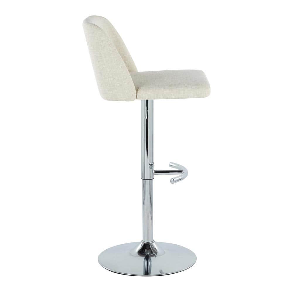 Swivel Upholstered Adjustable Height Counter Stool with Metal Frame