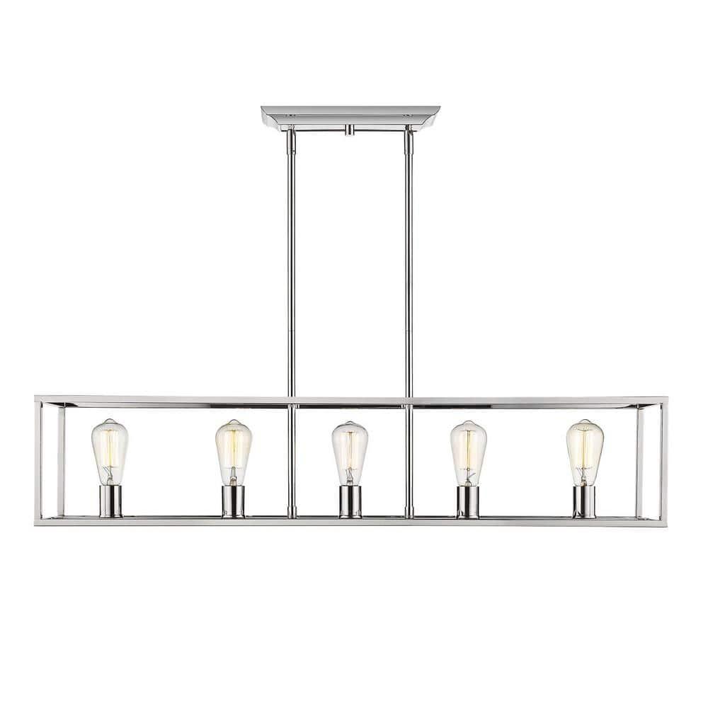 Golden Lighting Wesson 5-Light Linear Pendant in Chrome