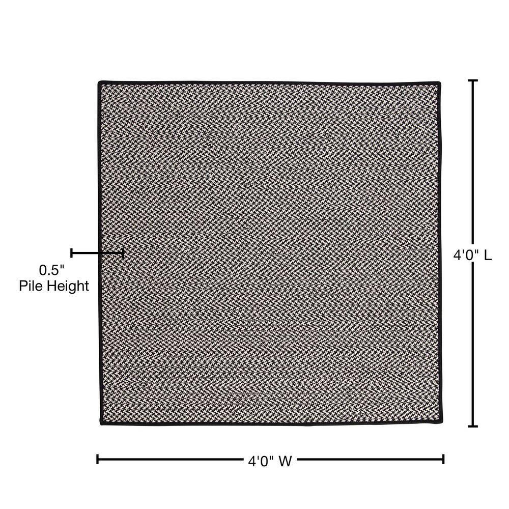 Colonial Mills Outdoor Houndstooth Tweed - Black 4' square
