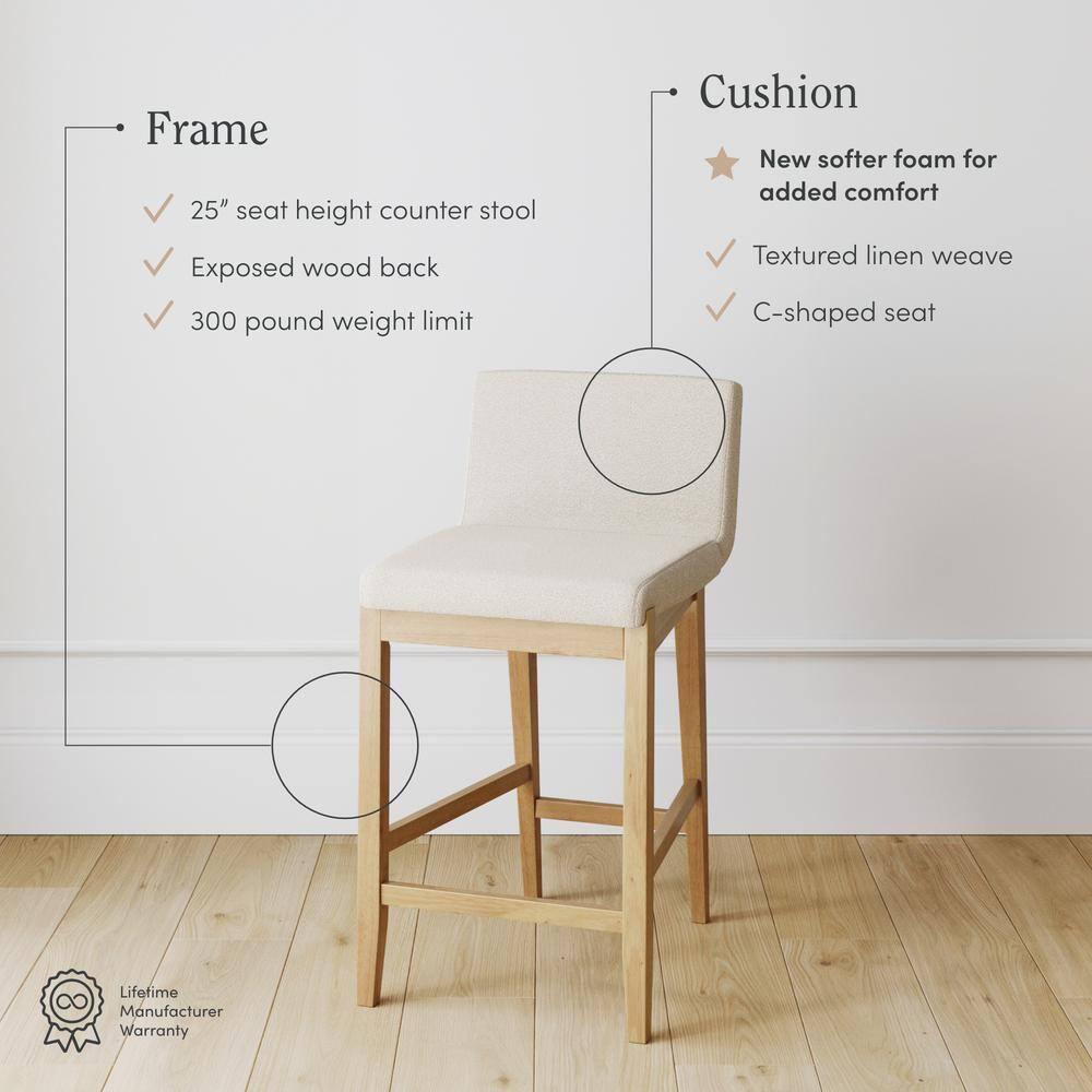 Nathan James Upholstered Wooden Stool