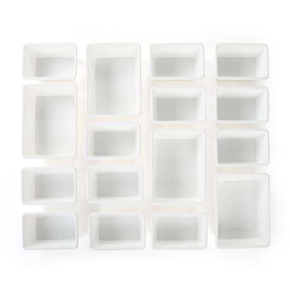 Humble Crew Inspire Supersized Toy Storage Organizer with 16 Plastic Storage Bins, Grey/White