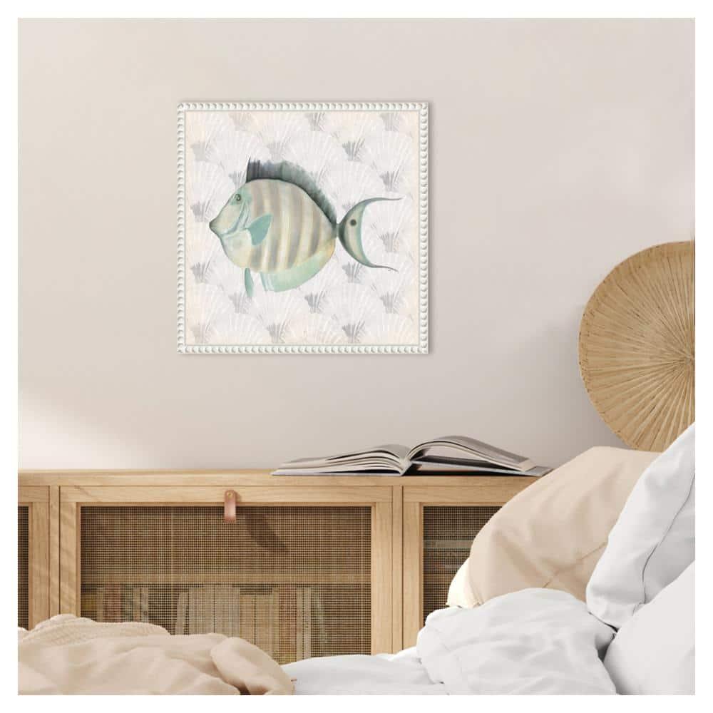 Amanti Art 16"x16" Neutral Vintage Fish I by Elizabeth Medley: Earth Tones, Wall Canvases, Polystyrene Frame