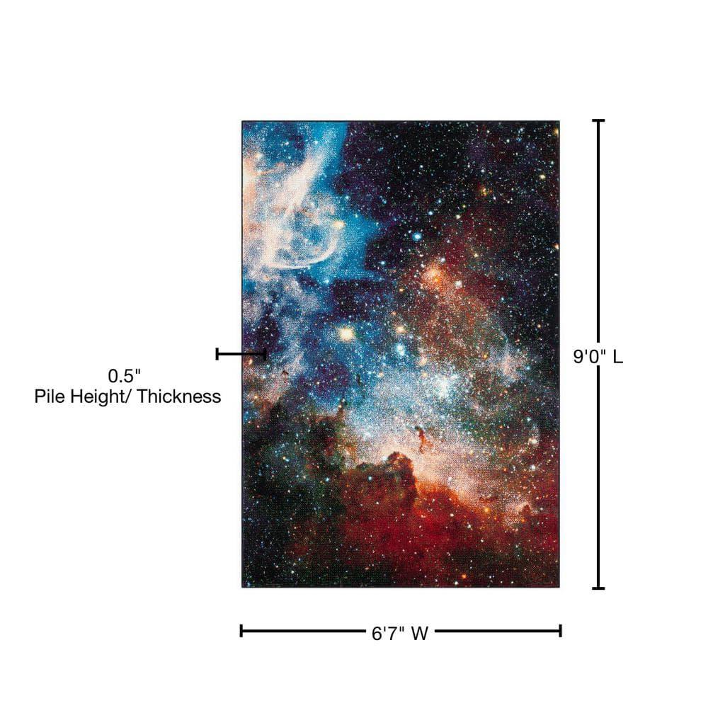 Galaxy GAL109 Power Loomed Indoor Area Rug - Purple/Multi - 6'7"x9' - Safavieh