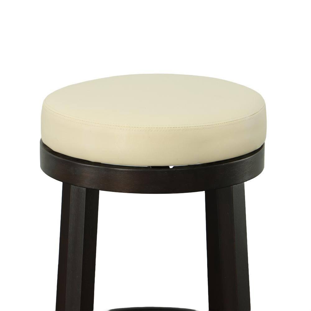 Carolina Classics Era Swivel 24" Counter Stool in Cream and Espresso (Set of 2)