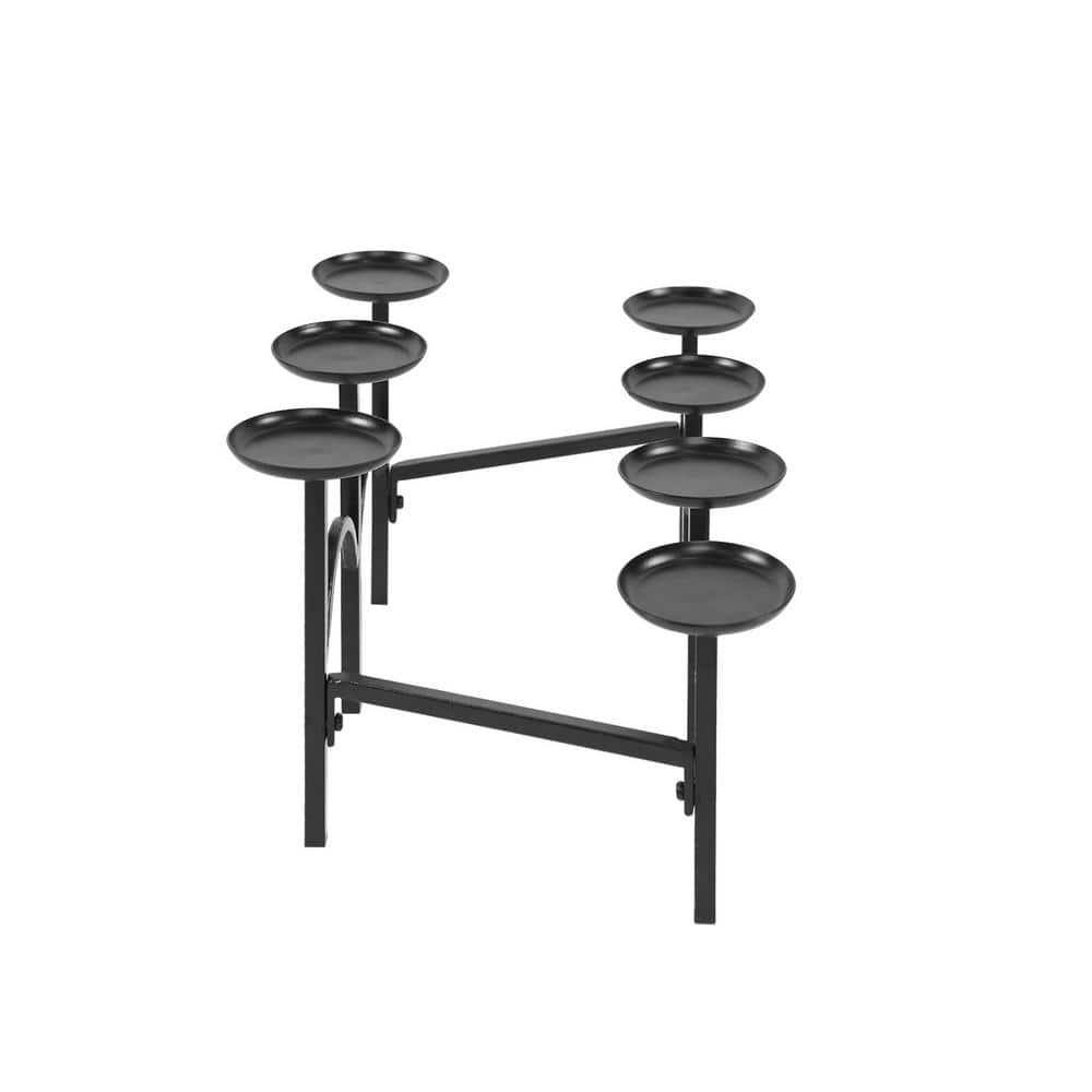 Achla Designs 10"x19" Nordic Hearth Fireplace Candelabra Black
